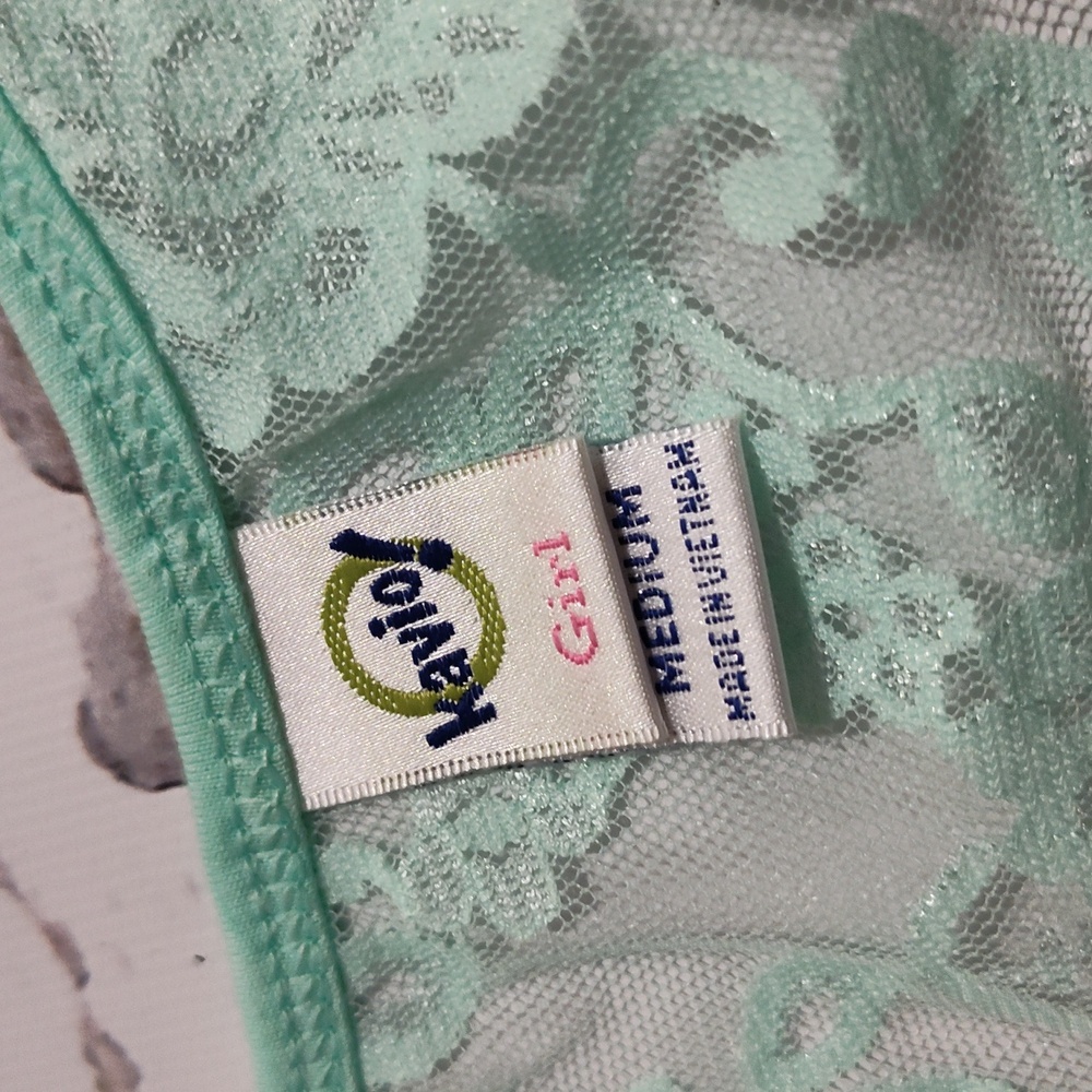 Mint Green Lace Back Tank Top with Cactus Print - Picture 2 of 2